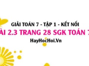 Giải bài 2.3 trang 28 Toán 7 Tập 1 SGK Kết nối tri thức: Làm...
